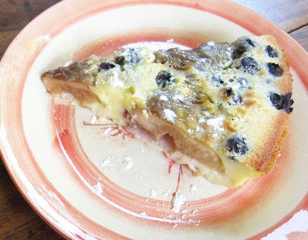 Clafoutis with Fresh Figs, Blueberries, and Chevre