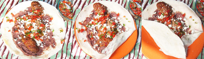 Making Mexican Chorizo Burritos